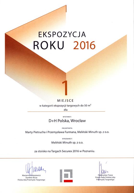 Ekspozycja Roku 2016 - dyplom D+H