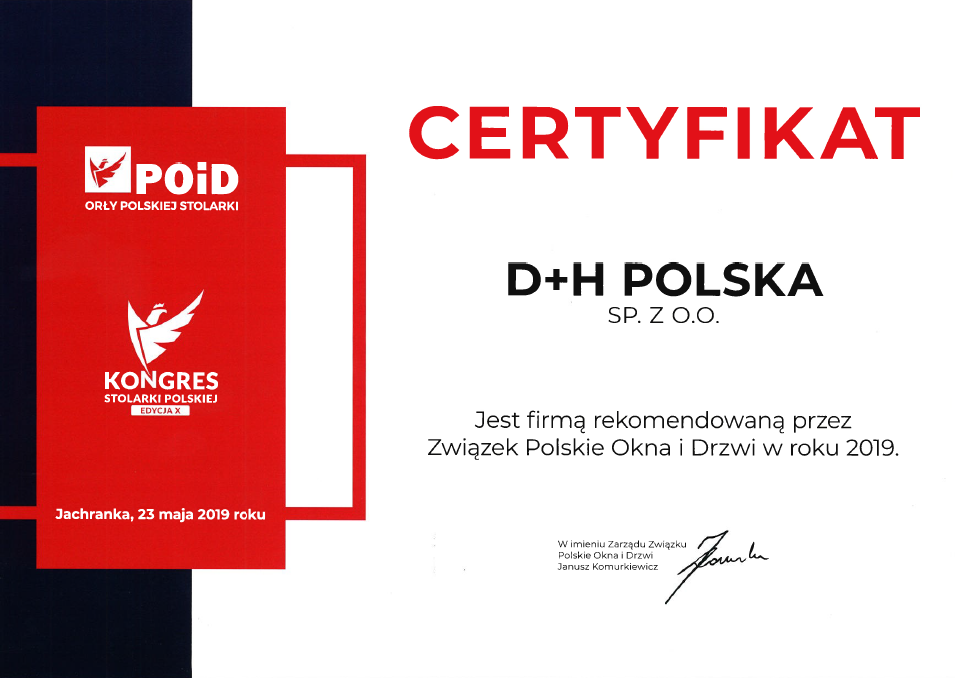 POID rekomendacja dla D+H Polska